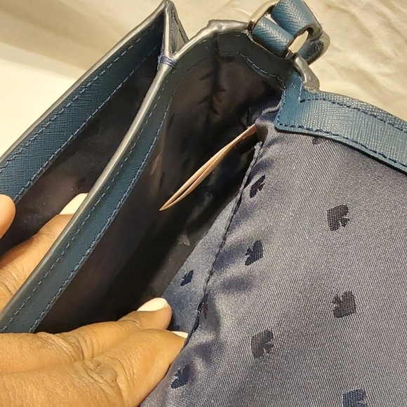 KATE SPADE REILEY WITH SPADE APPLIQUE CROSS BODY NAVY MINI BAG - Picture 6 of 6